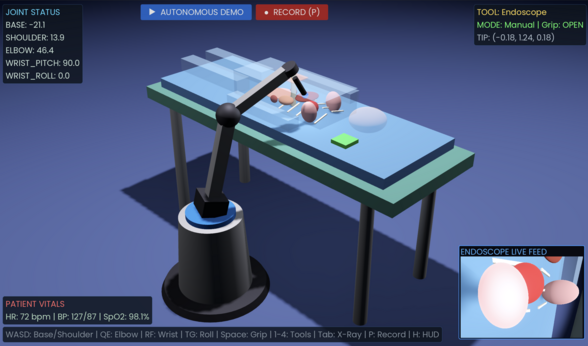 Surgical Arm Robot in Godot 4.7 - Robotics Simulation Kit