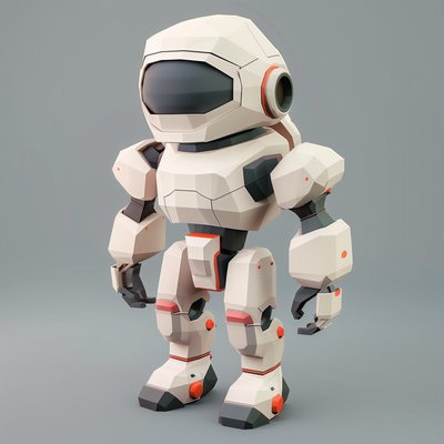 3D Model an AI Generated Low Poly Robot in Blender 4
