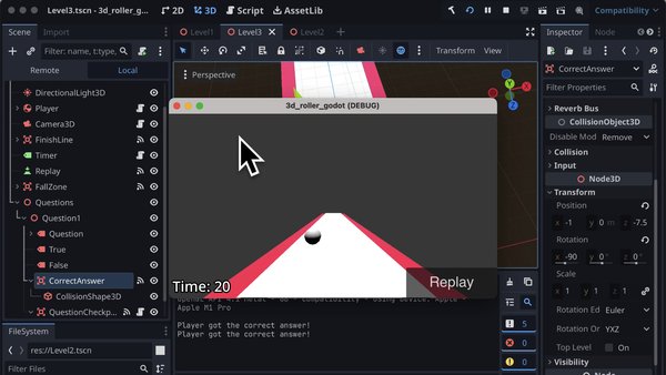 Build a 3D Roller Trivia Race Game in Godot 4 C#
