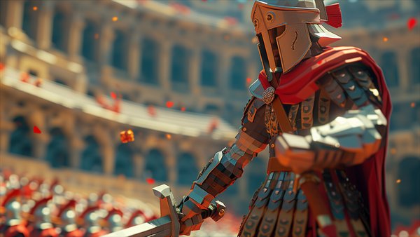 3D Model Low Poly Knight in Blender 4 for Unreal Engine