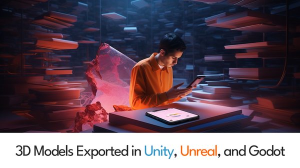 3D Models Exported in Unity, Unreal, and Godot