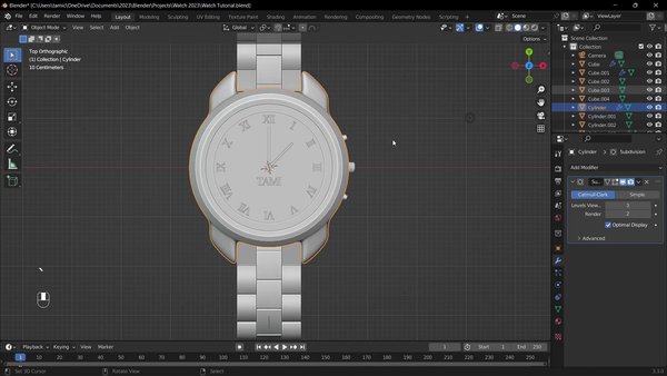 Build an Advanced High Poly 3D Designer Watch in Blender 3