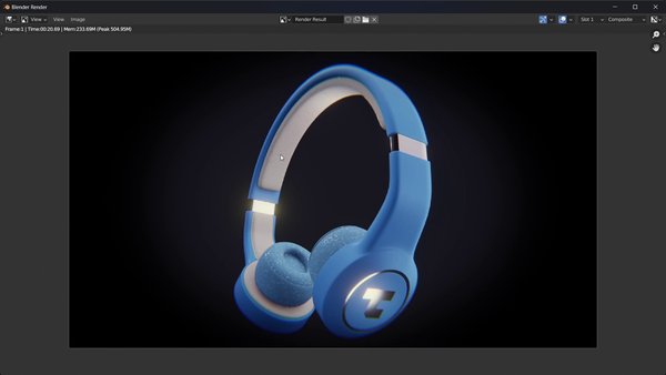 Advanced 3D Model High Poly Headphones in Blender 3.3