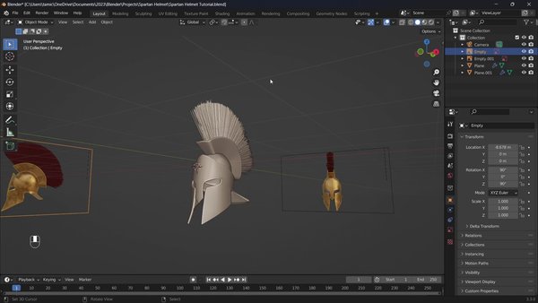Advanced Low Poly Spartan Helmet Modeling in Blender 3.3