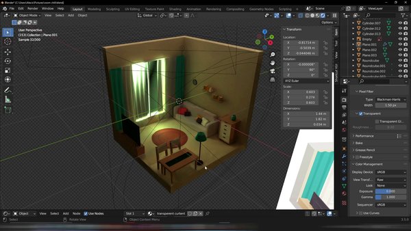 Build a 3D Living Room in Blender 3.5