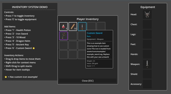 Inventory & Equipment System Template in Godot 4.6