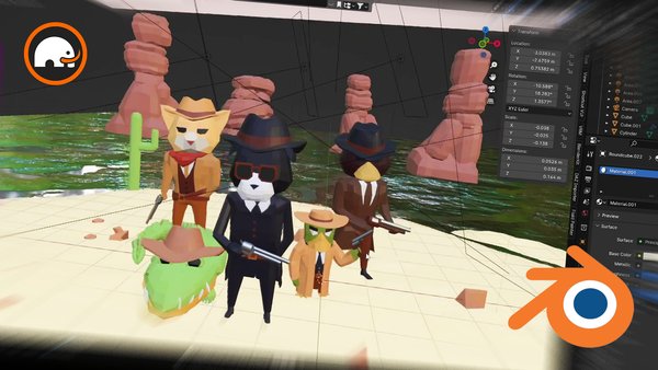 Western Legends in 3D - Model Animal Cowboys with Blender 4 and AI