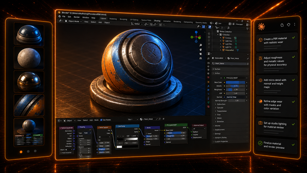 PBR Material Authoring with Blender in Claude Code