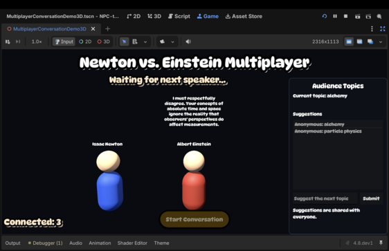 Build a 3D Multiplayer NPC-to-NPC Simulator with Ollama in Godot