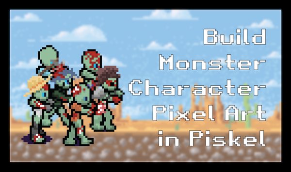 Build Monster Game Character Pixel Art In Piskel