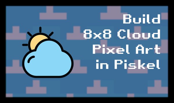 Build 8x8 cloud pixel art in Piskel