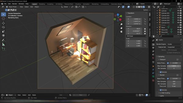 Build a 3D Cozy Attic Workspace in Blender 3.5